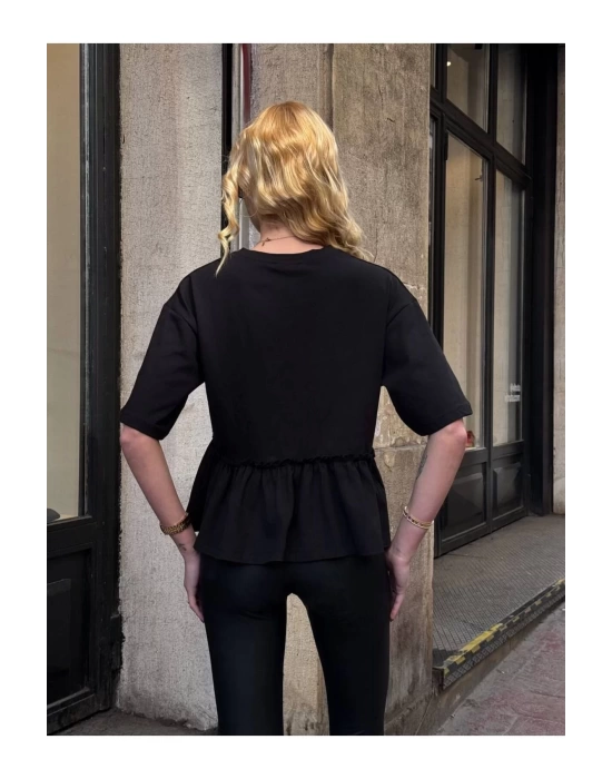 Basic Oversize T-Shirt Volanlı