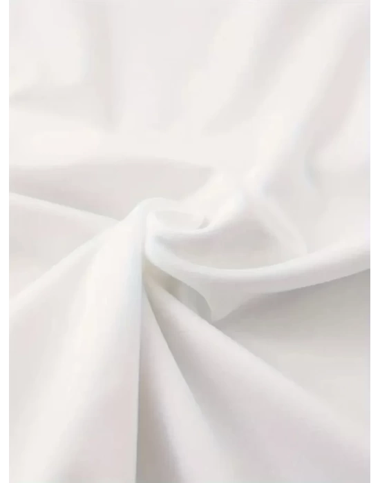 Baskılı Oversize Bisiklet Yaka T-shirt - Beyaz