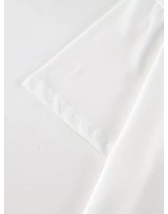 Baskılı Oversize Bisiklet Yaka T-shirt - Beyaz