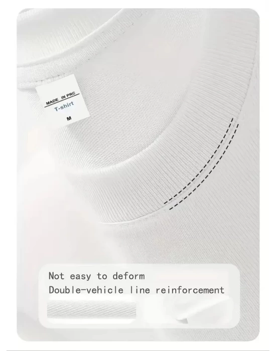 Baskılı Oversize Bisiklet Yaka T-shirt - Beyaz