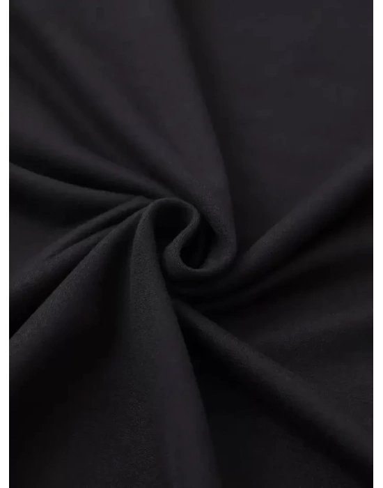 Baskılı Oversize Bisiklet Yaka T-shirt - Siyah