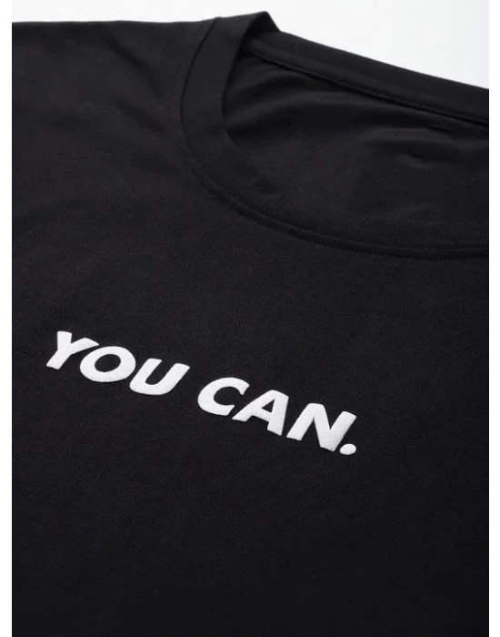 Baskılı Oversize T-shirt - Siyah