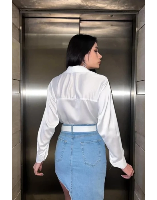 Beyaz Saten Gömlek