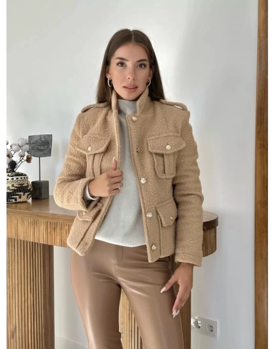 Camel Cepli Yumoş Ceket