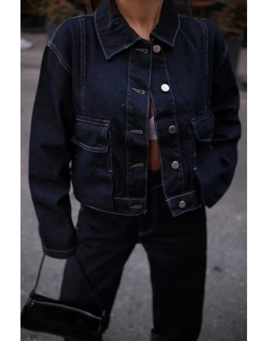 Denim Jeans Kot Takım - Siyah