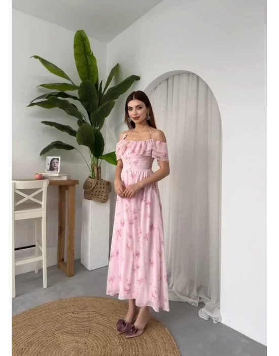 Elmi Çiçek Detaylı Elbise
