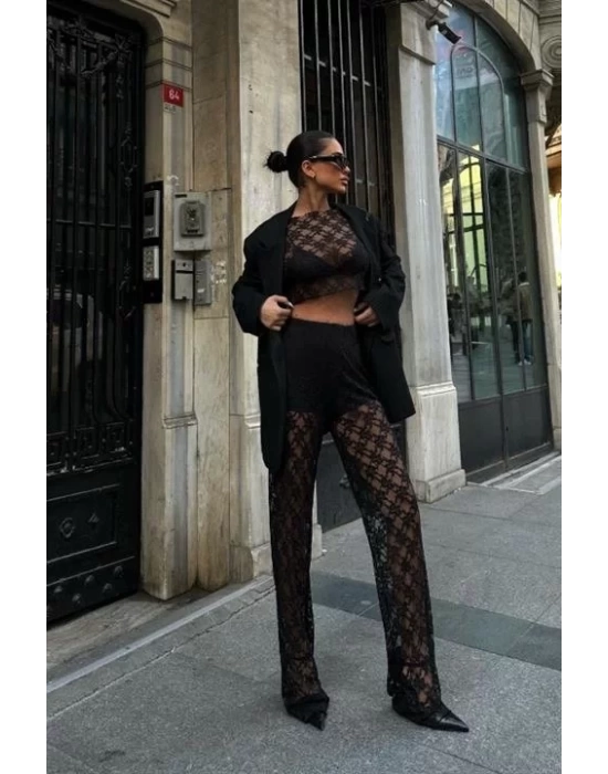 Evelyne Crop Dantelli Takım 9751-08