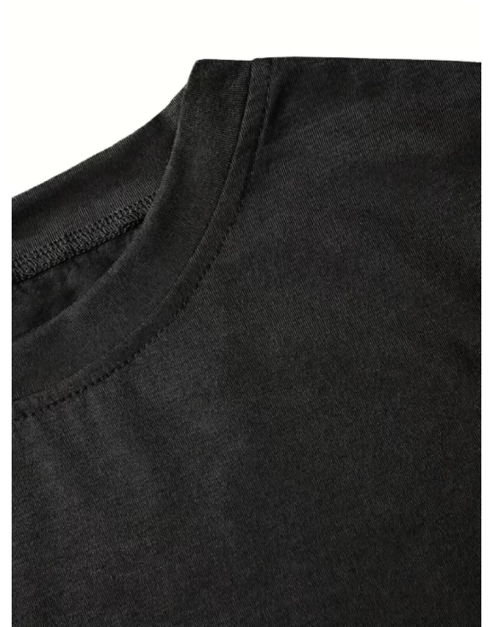 Fiyonk Baskılı Siyah Oversize Unisex T-shirt- Siyah