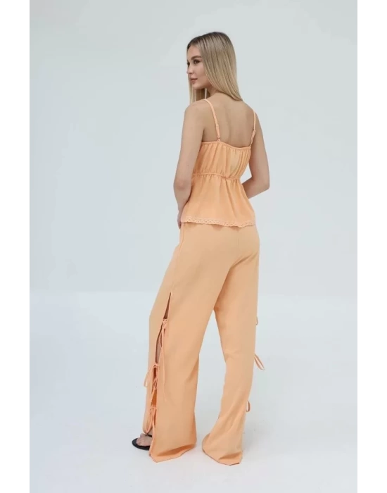 Fiyonklu Bluz Takım - Beyaz