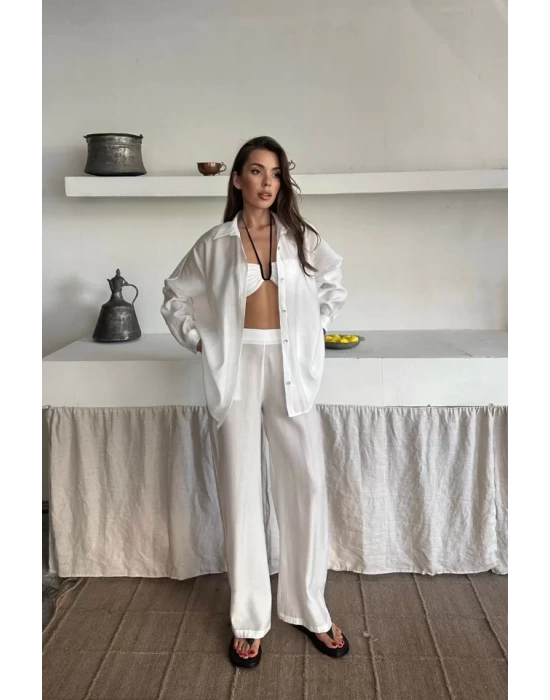 GÖMLEK - PANTOLON TAKIM - Beyaz