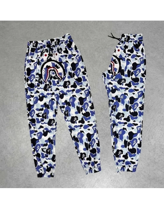 İki İplik Mevsimlik Bape Nakişli Eşofman Pantolon - Gri