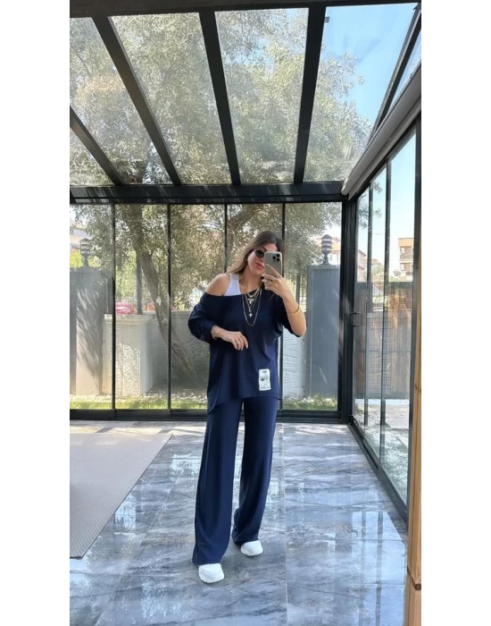 Kadın Asimetrik Kesim Arma Detay Atlet Dahil üçlü Takım