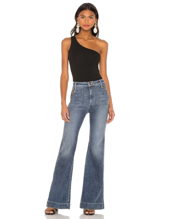 bysoca Kadın Siyah Asimetrik Kesim Tek Omuz Vücudu Saran Jarse Basic Tanga Bodysuit