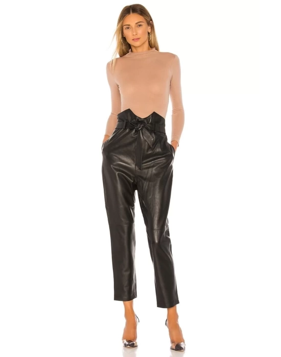 Kadın Bej Uzun Kollu Ipek Jarse Bodysuit