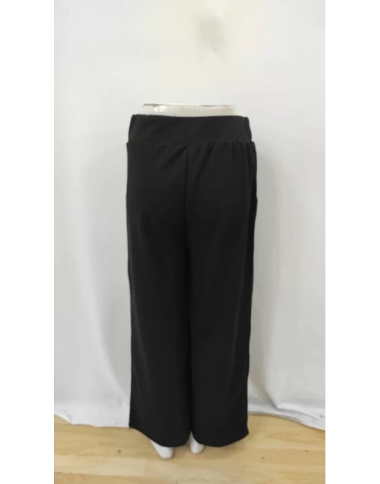 Kadın Beli Lastikli Düğmeli Ithal Krep Pantolon
