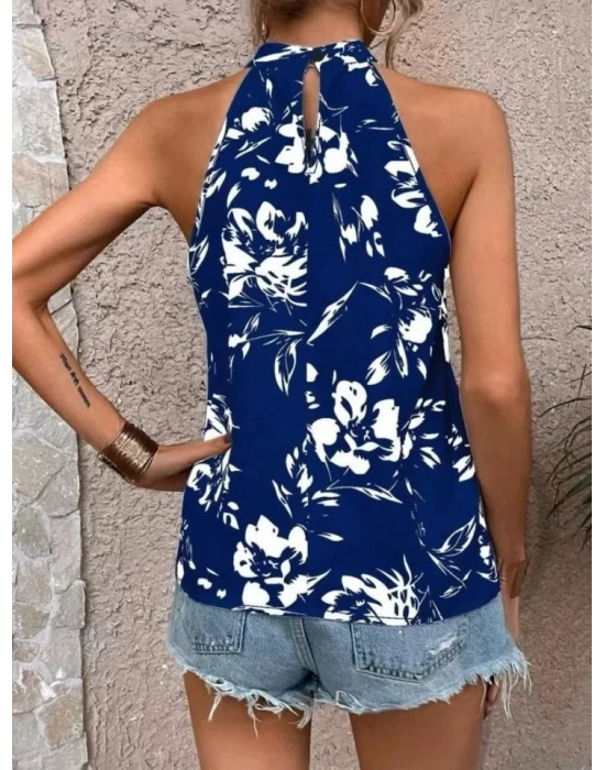 Kadın çiçek Desen Mikro Kumaş Bluz