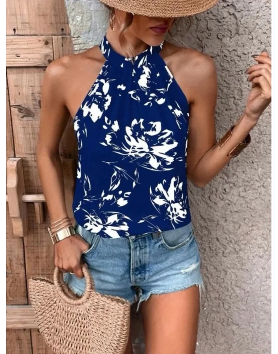 Kadın çiçek Desen Mikro Kumaş Bluz