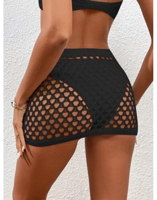 Kadın Delikli Triko Mini Etek
