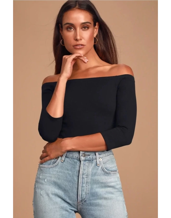 Kadın Düşük Omuz Ipek Jarse Bodysuit