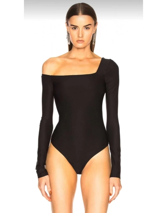 Kadın Düşük Omuz Ipek Jarse Bodysuit