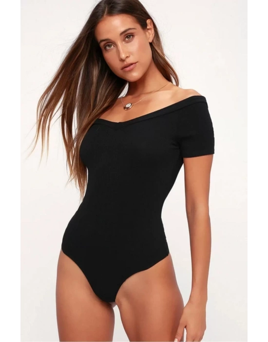 Kadın Düşük Omuz Ipek Jarse Bodysuit