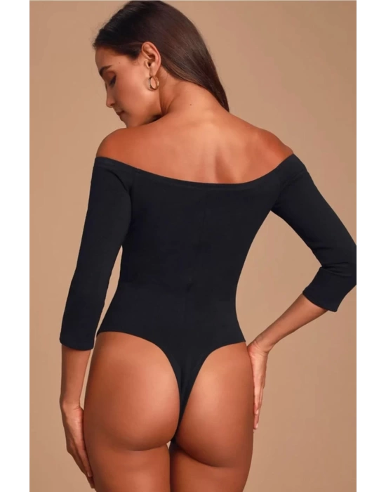 Kadın Düşük Omuz Ipek Jarse Bodysuit
