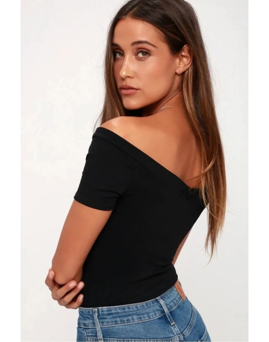 Kadın Düşük Omuz Ipek Jarse Bodysuit