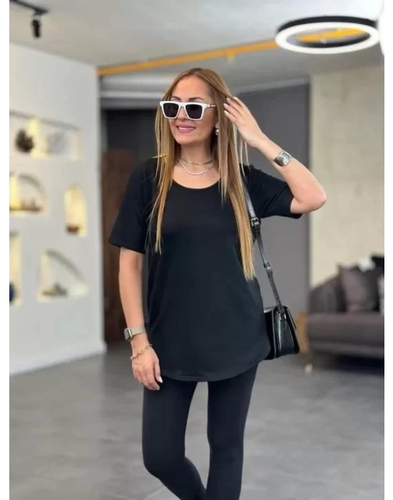 Kadın İki İplik Kumaş Sırt Neon Detay Bluz