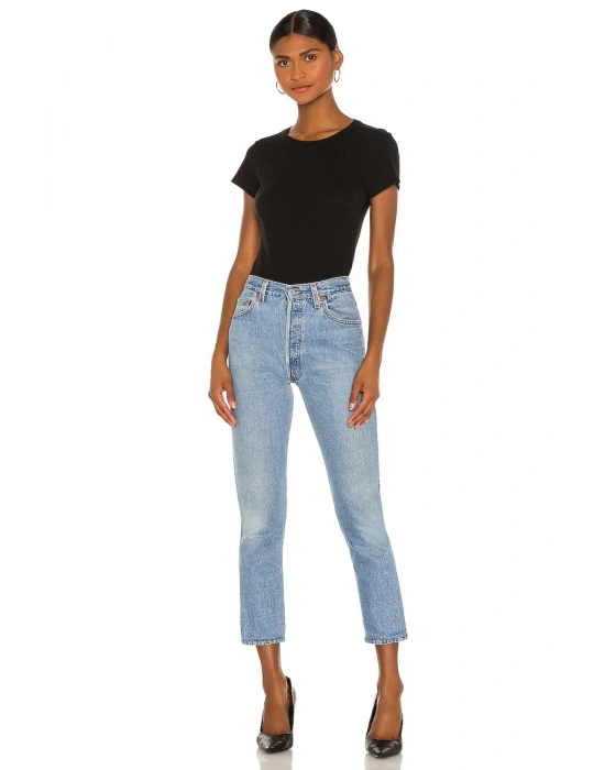 bysoca Kadın Siyah Bisiklet Yaka Kısa Kol Vücudu Saran Jarse Basic Tanga Bodysuit