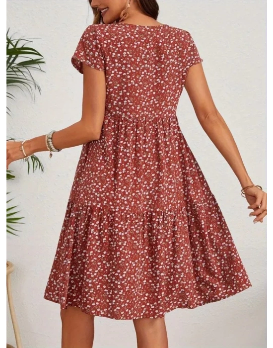 bysoca Kadın Günlük Bebe Yaka Uzun Tunik 5967 - Bordo