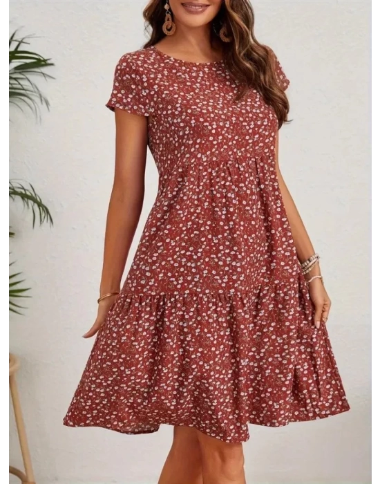 bysoca Kadın Günlük Bebe Yaka Uzun Tunik 5967 - Bordo