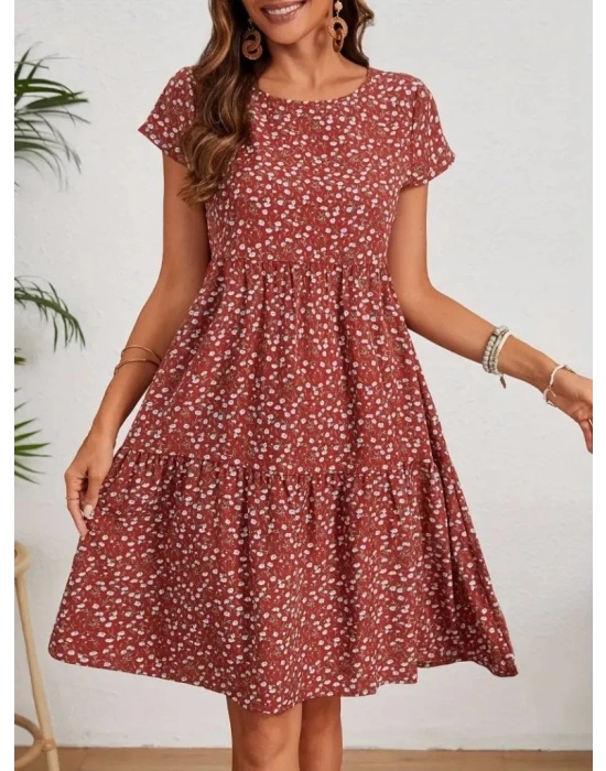 bysoca Kadın Günlük Bebe Yaka Uzun Tunik 5967 - Bordo