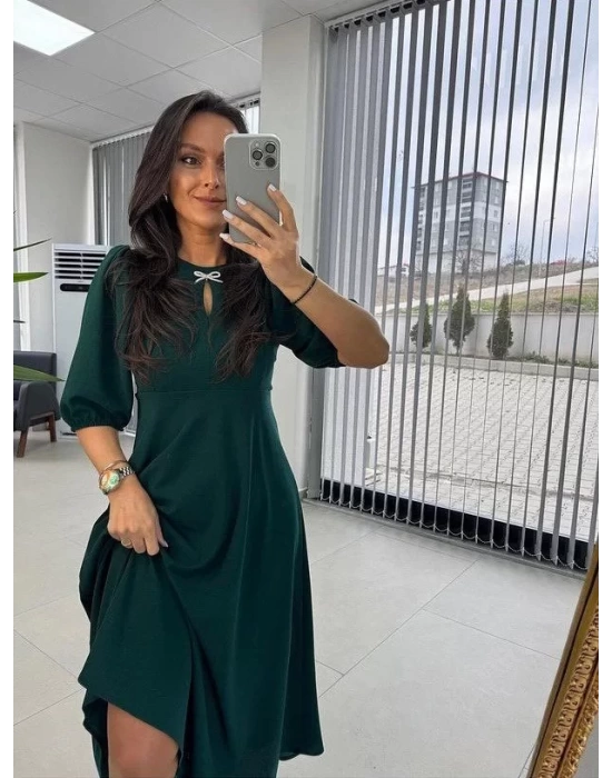 bysoca Kadın Günlük SATEN ANVELOP BLUZ MANŞET KOL - Kırmızı