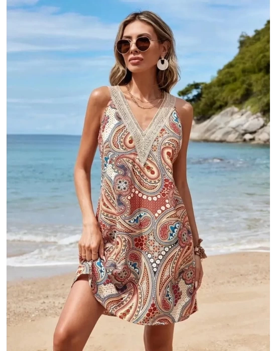 bysoca Kadın Günlük Beta Mini Elbise - Çi̇çek Desen