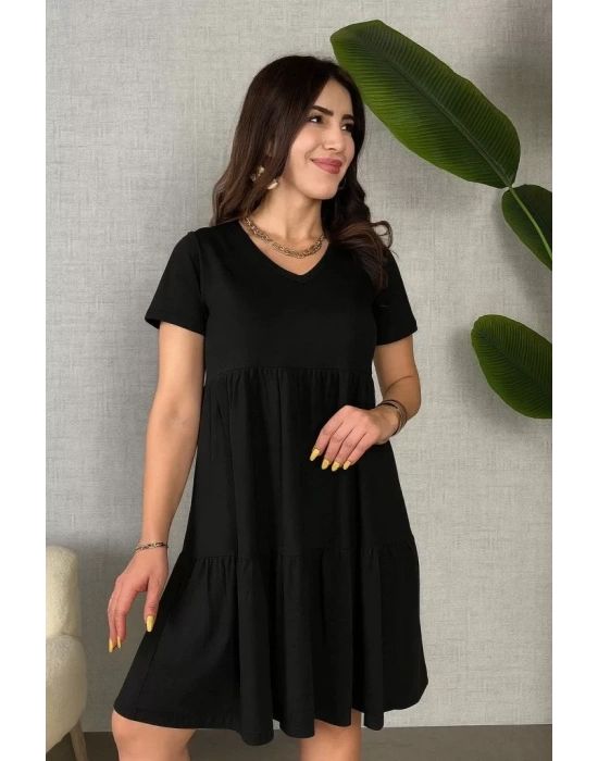 bysoca Kadın Günlük 2455 Desenli Gömlek Elbise - Bej - Bej