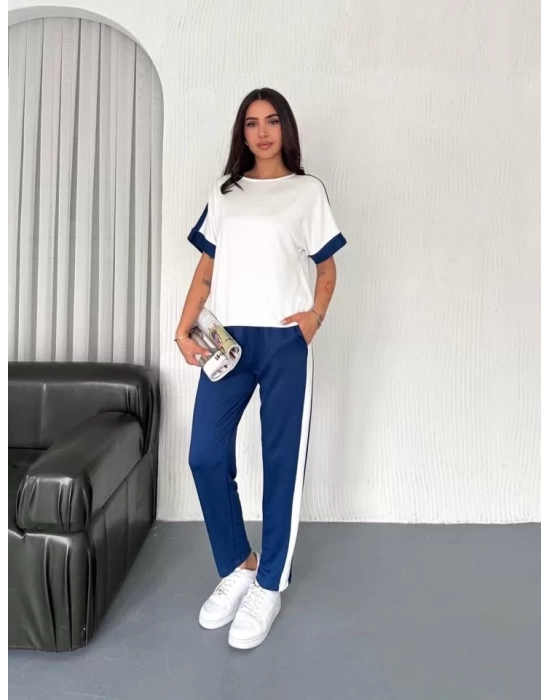 Kadın Modal Dokulu Kumaş Yanı şeritli Takım