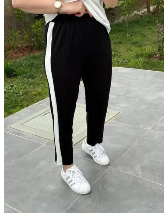 Kadın Modal Dokulu Kumaş Yanı şeritli Takım
