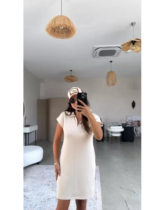 Kadın Polo Yaka Mini Elbise