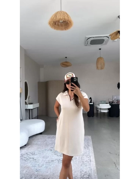 Kadın Polo Yaka Mini Elbise