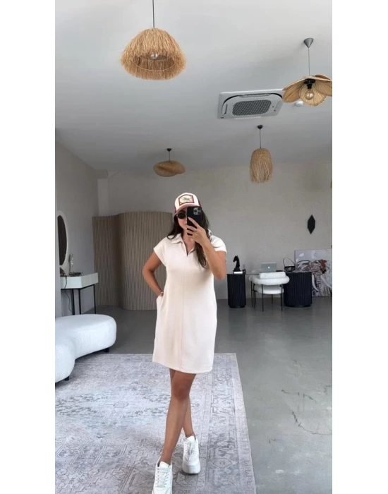 Kadın Polo Yaka Mini Elbise
