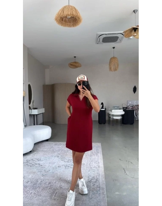 Kadın Polo Yaka Mini Elbise