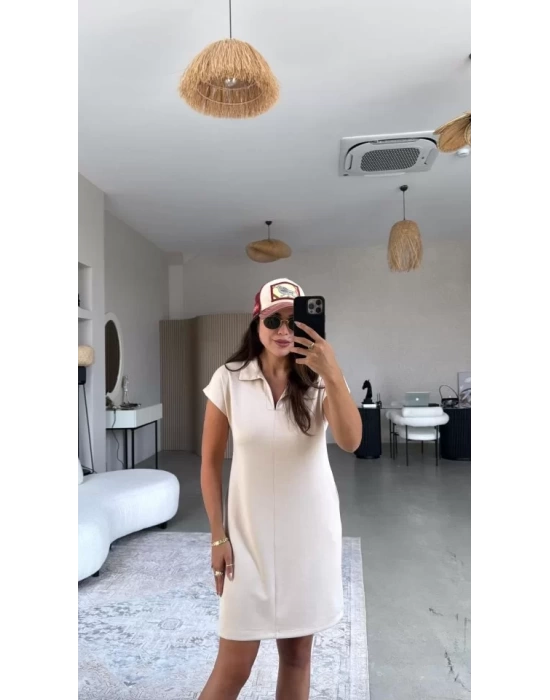 Kadın Polo Yaka Mini Elbise