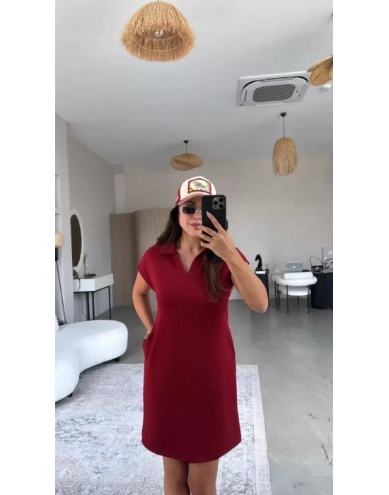 Kadın Polo Yaka Mini Elbise