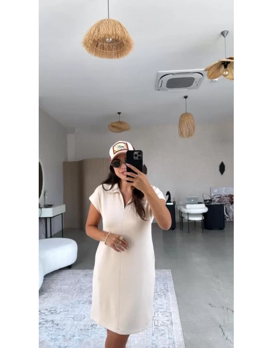 Kadın Polo Yaka Mini Elbise