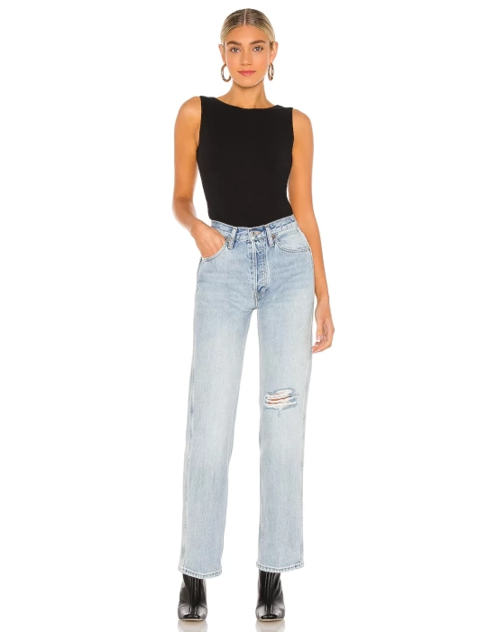 bysoca Kadın Siyah Sırt Dekolteli Kayık Yaka Sıfır Kol Vücudu Saran Basic Bodysuit