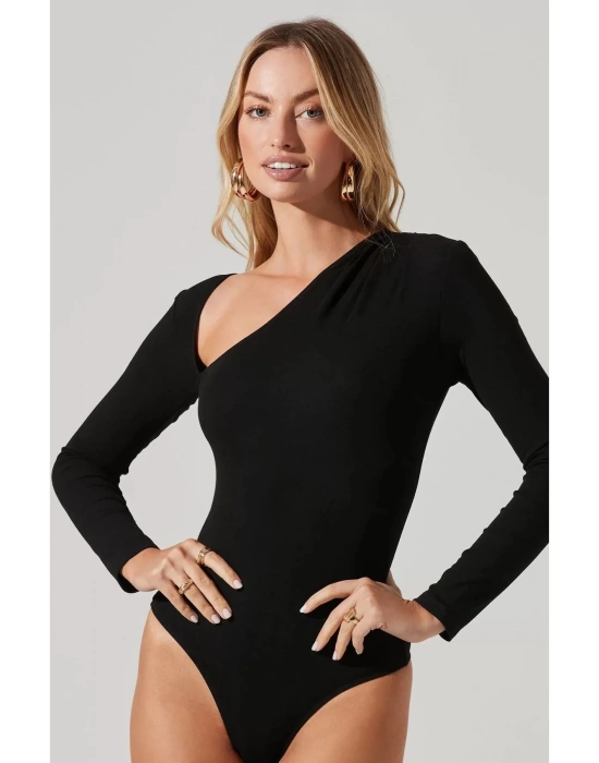 Kadın Siyah Ipek Jarse Bodysuit