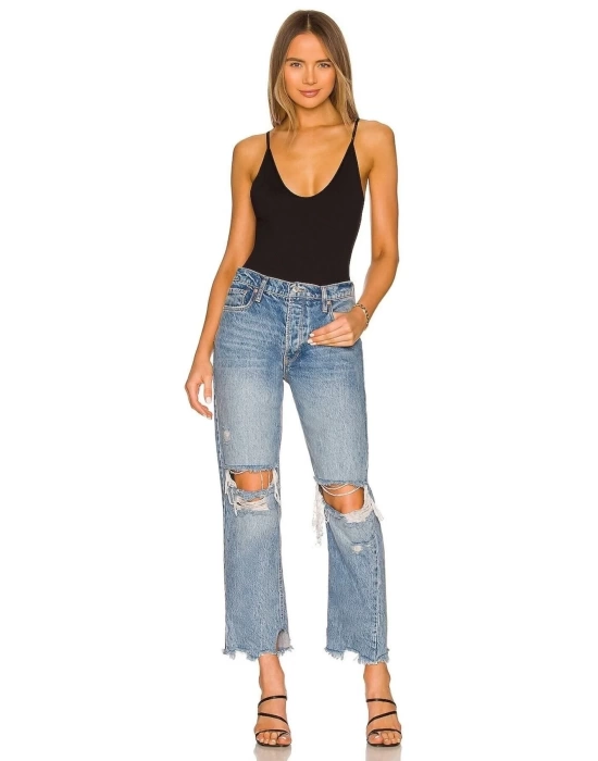 Kadın Siyah Ipek Jarse Bodysuit