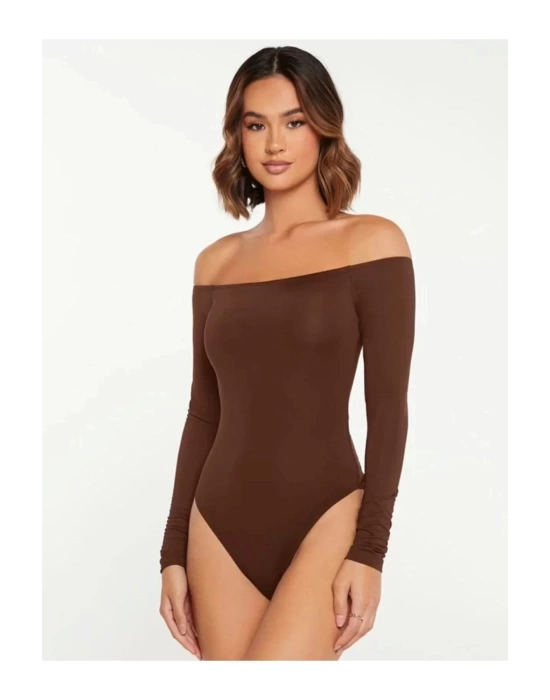 Kadın Uzun Kol Ipek Jarse Bodysuit