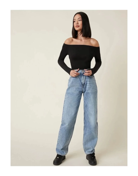 Kadın Uzun Kol Ipek Jarse Straplez Body