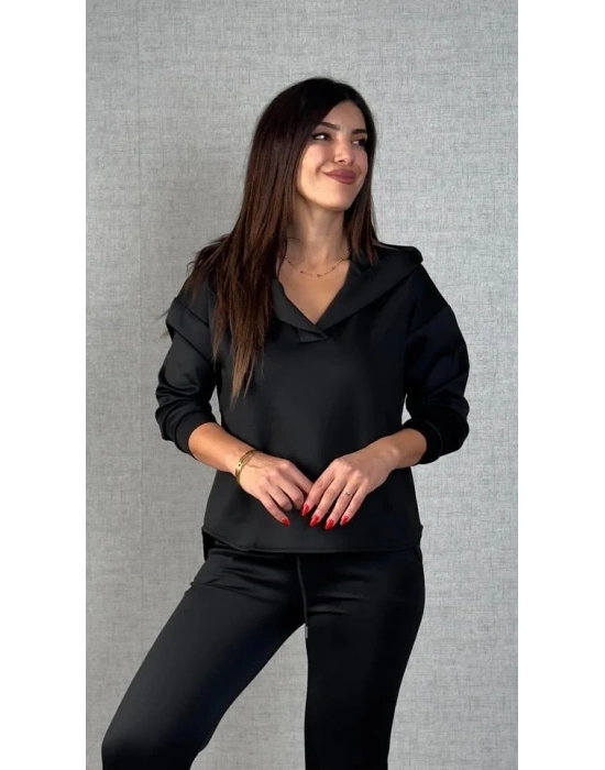 Kadın Uzun Kollu Kapüşonlu Ikili Takım